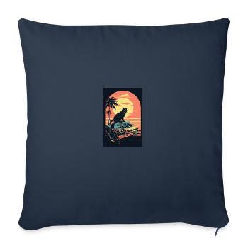 Cat Synthesizer Katze Retro Vintage Studio Gear - Sofakissenbezug 45 x 45 cm - Navy - Vorne