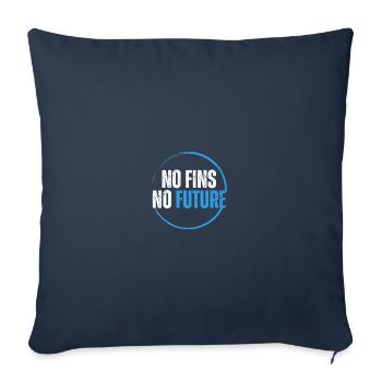 No Fins No Future Safe Sharks - Sofakissenbezug 45 x 45 cm - Navy - Vorne