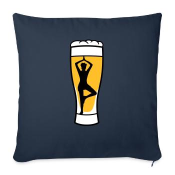beer glass alcohol party drinking drink thirst celebration - Sofa pillowcase 17,3'' x 17,3'' (45 x 45 cm) - navy - Front