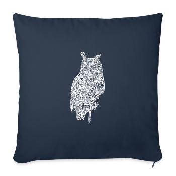 Elegant vintage eagle owl bird - Sofa pillowcase 17,3'' x 17,3'' (45 x 45 cm) - navy - Front
