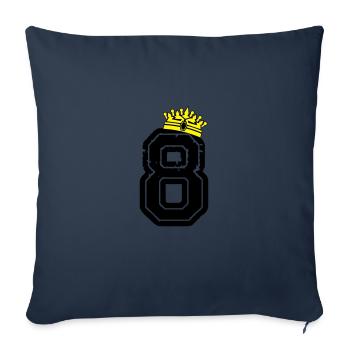 8 roi - Housse de coussin décorative 45 x 45 cm - bleu marine - Devant