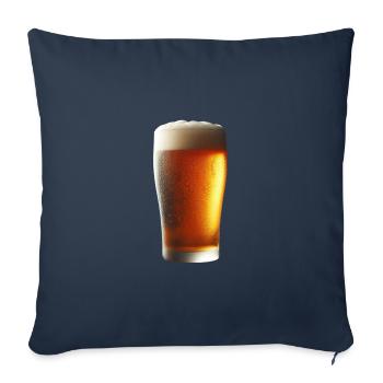 Bière fraîche - Housse de coussin décorative 45 x 45 cm - bleu marine - Devant