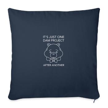 Bieber rongeur drôle de dicton - Housse de coussin décorative 45 x 45 cm - bleu marine - Devant