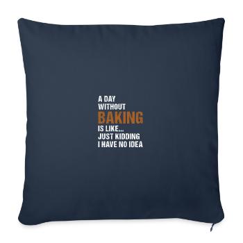 Boulanger Une journée sans cuisson - Housse de coussin décorative 45 x 45 cm - bleu marine - Devant