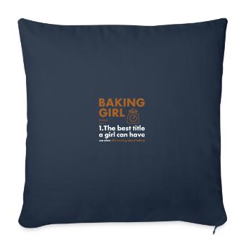 Baker Girl Definition Baking - Sofa pillowcase 17,3'' x 17,3'' (45 x 45 cm) - navy - Front