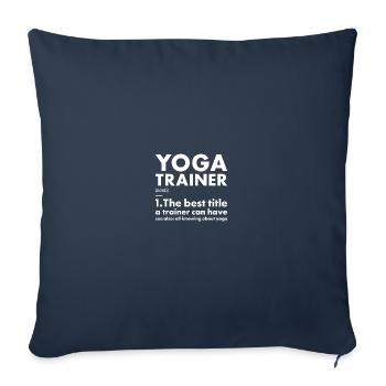 Yogi Trainer Définition Yoga - Housse de coussin décorative 45 x 45 cm - bleu marine - Devant