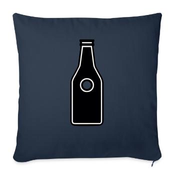 pictogramme simple d’une bouteille - Housse de coussin décorative 45 x 45 cm - bleu marine - Devant