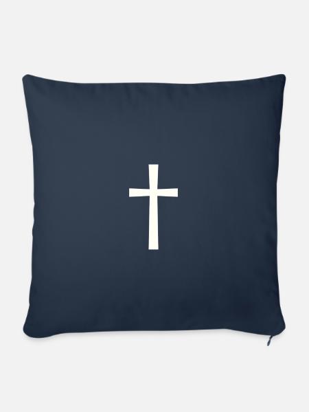 Kreuz - Sofakissenbezug 45 x 45 cm - Navy