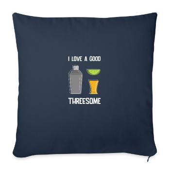 Tequila Threesome Witzig Alkohol Party Spruch - Sofakissenbezug 45 x 45 cm - Navy - Vorne