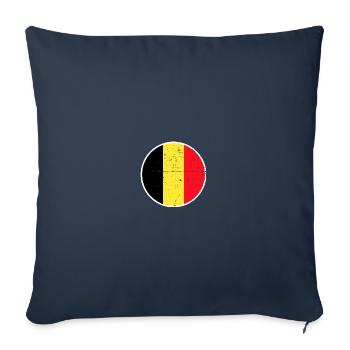 Belgique Belgique Drapeau belge - Housse de coussin décorative 45 x 45 cm - bleu marine - Devant