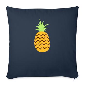 ananas - Housse de coussin décorative 45 x 45 cm - bleu marine - Devant
