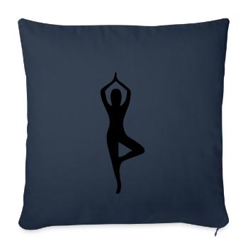 Yoga Pose Silhouette - Sofakissenbezug 45 x 45 cm - Navy - Vorne