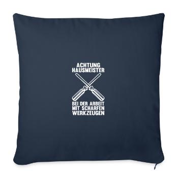 Facility Manager Gardien Gardien - Housse de coussin décorative 45 x 45 cm - bleu marine - Devant