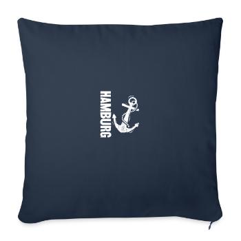 Hamburg Coat of Arms Anchor Flag Gift - Sofa pillowcase 17,3'' x 17,3'' (45 x 45 cm) - navy - Front