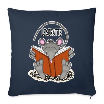 Leseratte - Sofakissenbezug 45 x 45 cm - Navy - Vorne