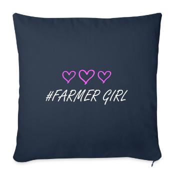 Farmer Girl Girl Heart Love - Sofa pillowcase 17,3'' x 17,3'' (45 x 45 cm) - navy - Front