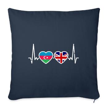 Azerbaijan Great Britain Flag - Sofa pillowcase 17,3'' x 17,3'' (45 x 45 cm) - navy - Front