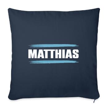 Matthias - Housse de coussin décorative 45 x 45 cm - bleu marine - Devant