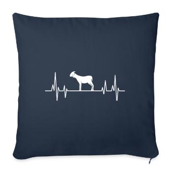 Chèvre Heartbeat Chèvre Chèvre Élevage - Housse de coussin décorative 45 x 45 cm - bleu marine - Devant