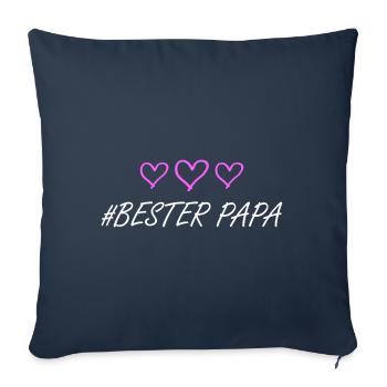 Meilleur amour de cœur de papa - Housse de coussin décorative 45 x 45 cm - bleu marine - Devant