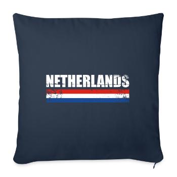 Pays-Bas Vintage Drapeau néerlandais Pays-Bas - Housse de coussin décorative 45 x 45 cm - bleu marine - Devant