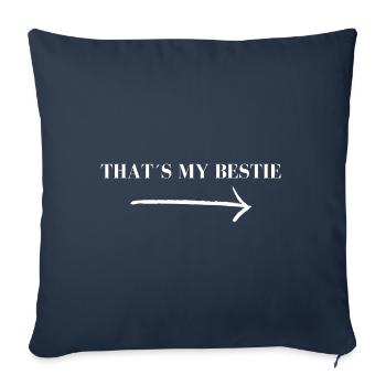 Bête Meilleure amie | Cadeau - Housse de coussin décorative 45 x 45 cm - bleu marine - Devant