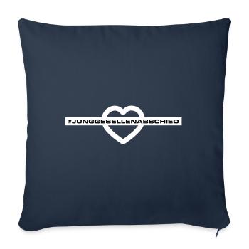 Enterrement de vie de garçon coeur - Housse de coussin décorative 45 x 45 cm - bleu marine - Devant