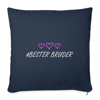 Meilleur frère Amour du cœur - Housse de coussin décorative 45 x 45 cm - bleu marine - Devant