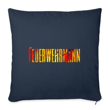 Pompier - Profession - Pompiers - Housse de coussin décorative 45 x 45 cm - bleu marine - Devant