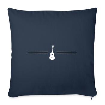 Ligne acoustique de guitare - Housse de coussin décorative 45 x 45 cm - bleu marine - Devant