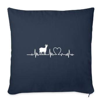 Chèvre Heartbeat Chèvre Chèvre Élevage - Housse de coussin décorative 45 x 45 cm - bleu marine - Devant