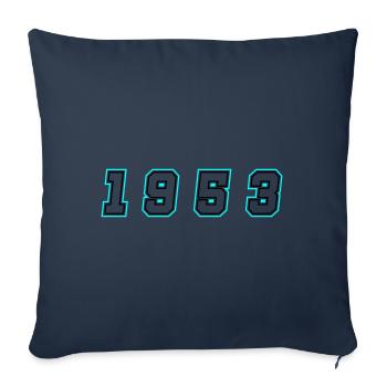 Numéro de l’année 1953 - Housse de coussin décorative 45 x 45 cm - bleu marine - Devant