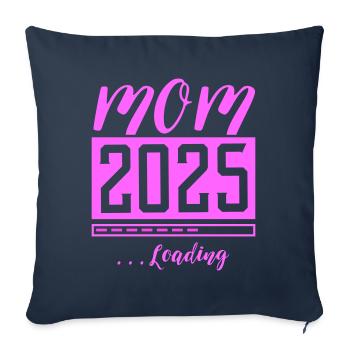 Mom 2025 Mom Loading Pregnant Saying - Sofa pillowcase 17,3'' x 17,3'' (45 x 45 cm) - navy - Front
