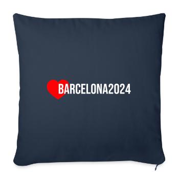 Barcelona 2024 Heart Holiday - Sofa pillowcase 17,3'' x 17,3'' (45 x 45 cm) - navy - Front