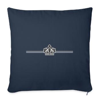Couronne royale - Housse de coussin décorative 45 x 45 cm - bleu marine - Devant