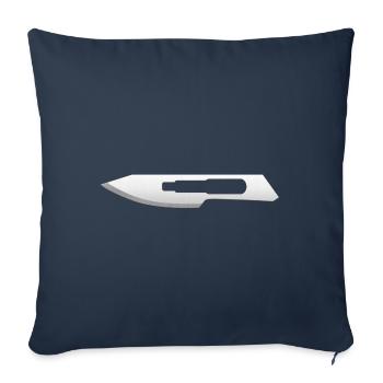 Médecine. Lame de scalpel, scalpel, docteur en chirurgie - Housse de coussin décorative 45 x 45 cm - bleu marine - Devant