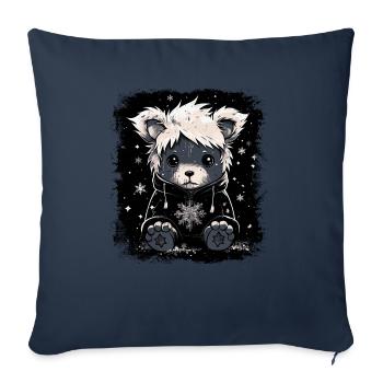 Cute Emo Teddy Bear - Sofa pillowcase 17,3'' x 17,3'' (45 x 45 cm) - navy - Front