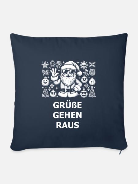 Grüße Weihnachtsmann - Sofakissenbezug 45 x 45 cm - Navy