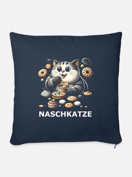 Naschkatze - Sofakissenbezug 45 x 45 cm - Navy