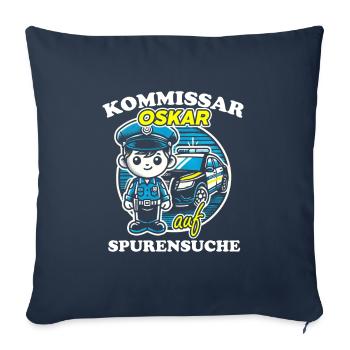 Kommissar Oskar Spurensuche - Sofakissenbezug 45 x 45 cm - Navy - Vorne