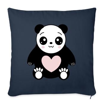 Heart Panda Bear Valentine's Day Gifts Valentine's Day - Sofa pillowcase 17,3'' x 17,3'' (45 x 45 cm) - navy - Front