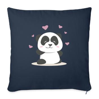 Kawaii Panda - Housse de coussin décorative 45 x 45 cm - bleu marine - Devant