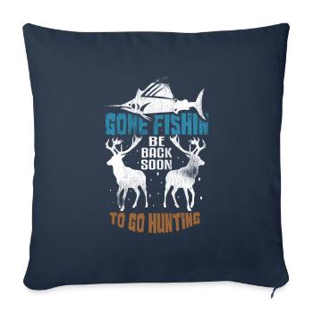 Gone Fishin' Huntin' - Sofa pillowcase 17,3'' x 17,3'' (45 x 45 cm) - navy - Front