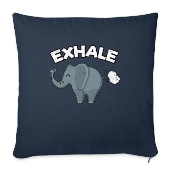 Exhale Elephant Fart Animal Yoga Humor Namaste - Sofa pillowcase 17,3'' x 17,3'' (45 x 45 cm) - navy - Front