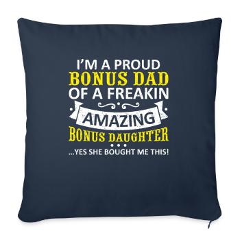 Funny Bonus Dad Stepdaughter Stepdad Fathers Day G - Housse de coussin décorative 45 x 45 cm - bleu marine - Devant