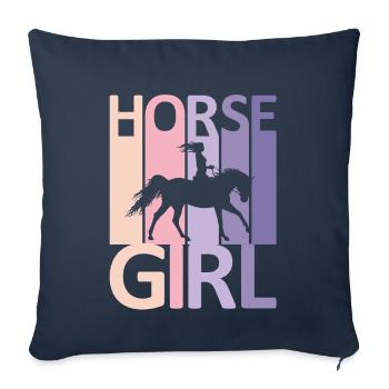 Horse Girl Country Woman Girl Horse Rider - Sofa pillowcase 17,3'' x 17,3'' (45 x 45 cm) - navy - Front