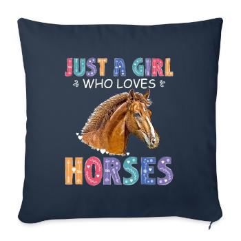 Horse Girl Country Woman Girl Horse Rider - Sofa pillowcase 17,3'' x 17,3'' (45 x 45 cm) - navy - Front