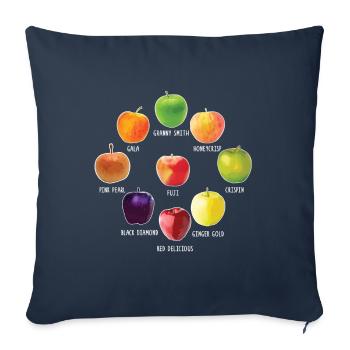Apple Varieties Different Apples Realistic Apple - Sofa pillowcase 17,3'' x 17,3'' (45 x 45 cm) - navy - Front