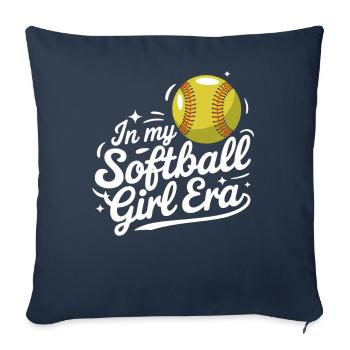 Softball Sports Joueur de softball - Housse de coussin décorative 45 x 45 cm - bleu marine - Devant