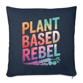 Végétarien Végétalien Végétarien Végétarien - Housse de coussin décorative 45 x 45 cm - bleu marine - Devant